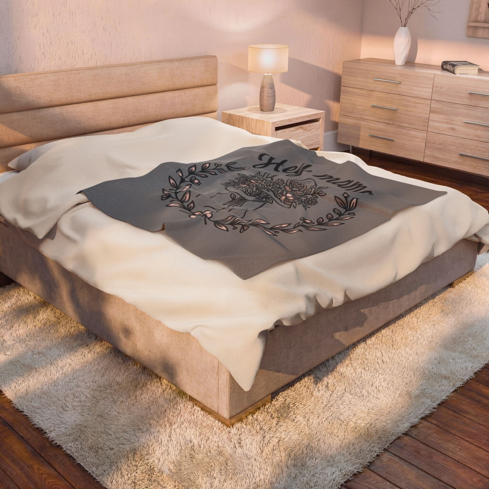 Hey Mama Velveteen Plush Mother's Day Throw