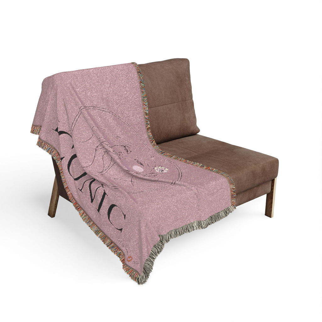 Cuddle up with Iconic woven blanket