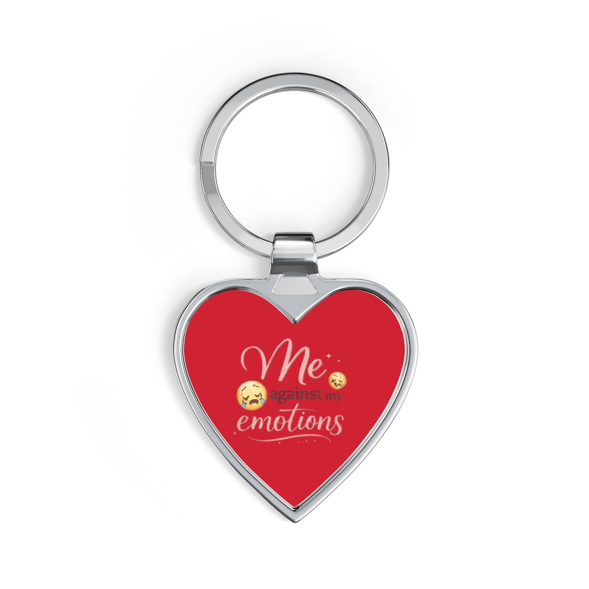 Me vs Emotions Red Heart Keychain