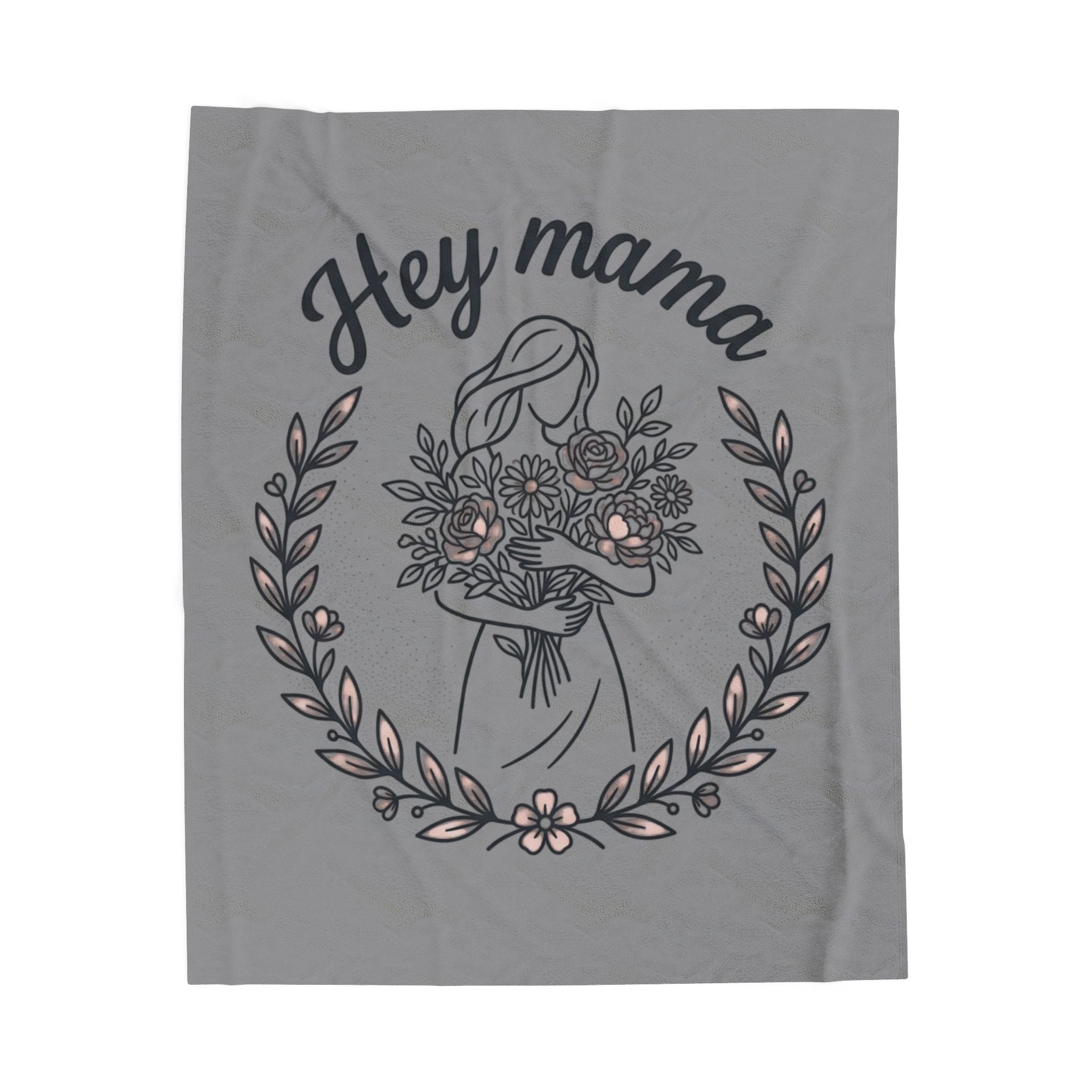 Hey Mama Velveteen Plush Mother's Day Throw