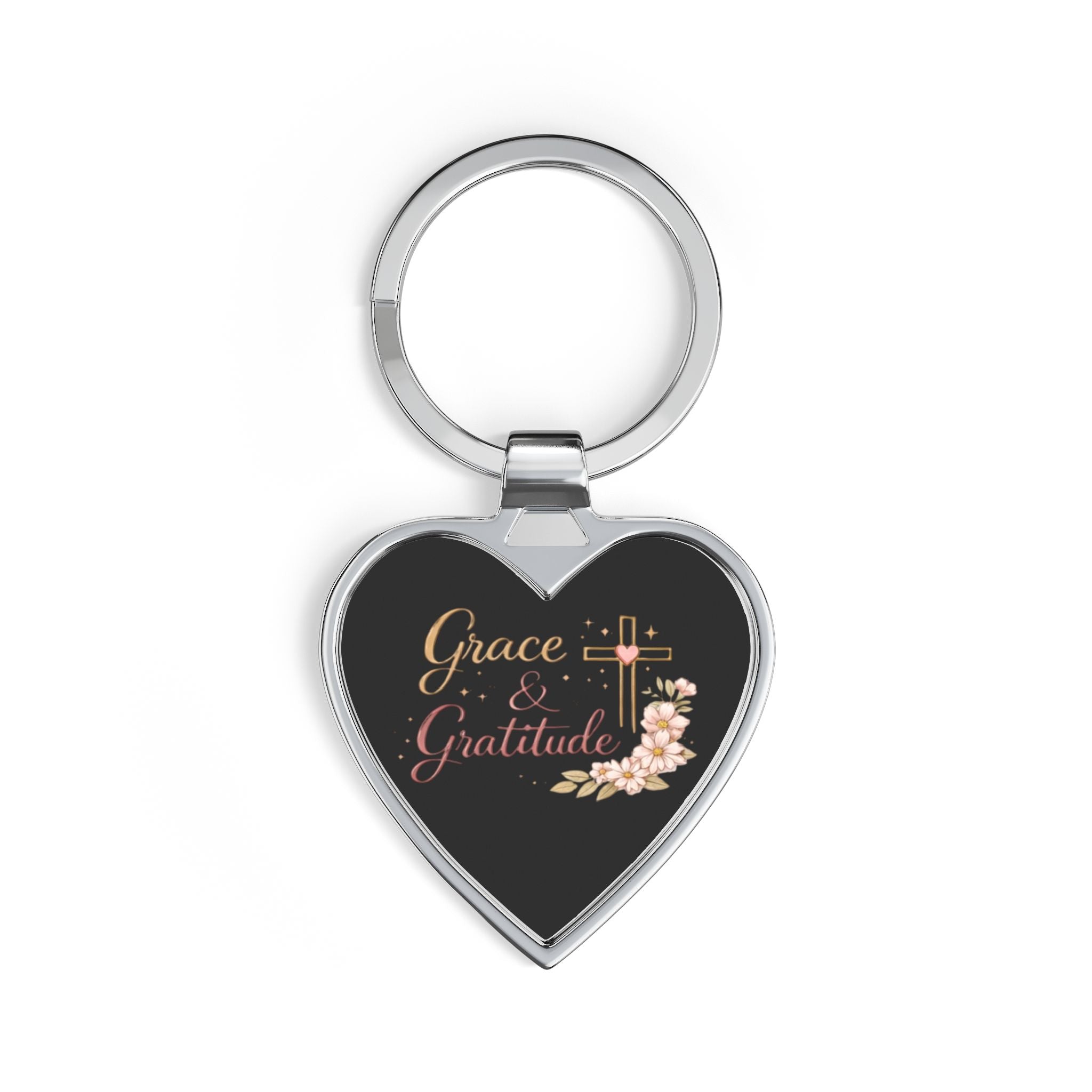 Grace & Gratitude Heart Keychain
